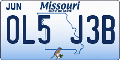 MO license plate OL5J3B