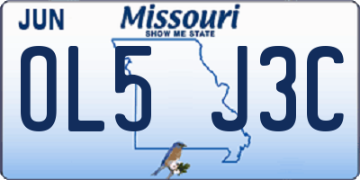 MO license plate OL5J3C