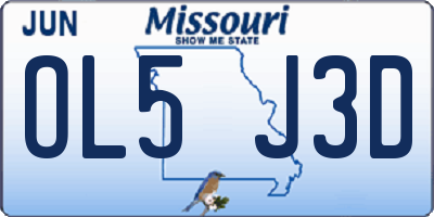 MO license plate OL5J3D