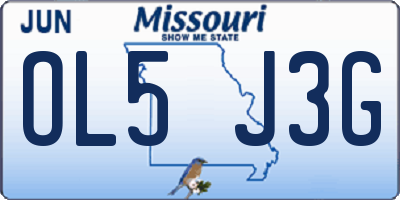 MO license plate OL5J3G