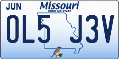 MO license plate OL5J3V