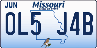 MO license plate OL5J4B
