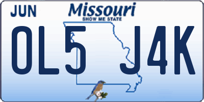 MO license plate OL5J4K