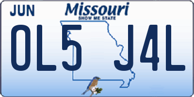 MO license plate OL5J4L