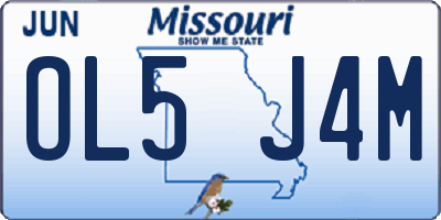 MO license plate OL5J4M