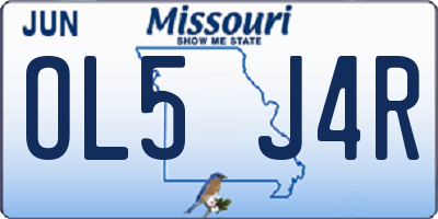 MO license plate OL5J4R