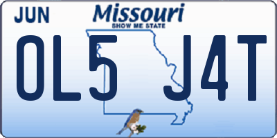 MO license plate OL5J4T