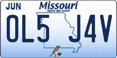 MO license plate OL5J4V