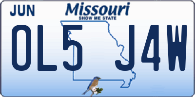 MO license plate OL5J4W