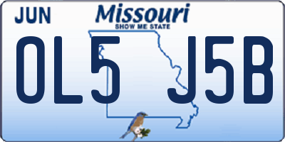 MO license plate OL5J5B