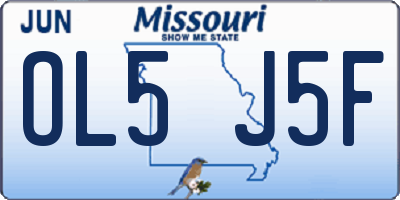 MO license plate OL5J5F