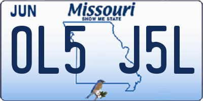 MO license plate OL5J5L