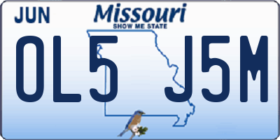 MO license plate OL5J5M
