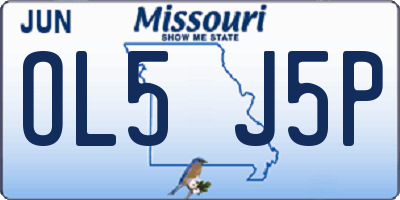 MO license plate OL5J5P