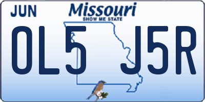 MO license plate OL5J5R