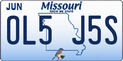MO license plate OL5J5S
