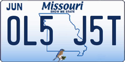 MO license plate OL5J5T
