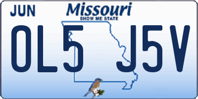 MO license plate OL5J5V