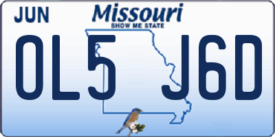 MO license plate OL5J6D