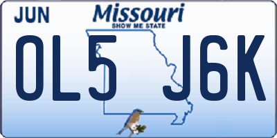 MO license plate OL5J6K