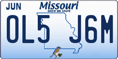 MO license plate OL5J6M
