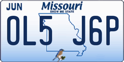 MO license plate OL5J6P