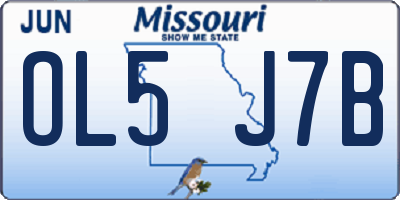 MO license plate OL5J7B