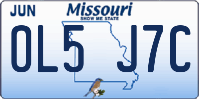 MO license plate OL5J7C