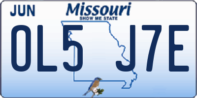MO license plate OL5J7E