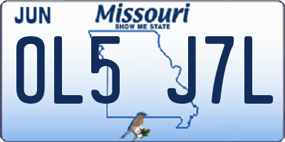 MO license plate OL5J7L
