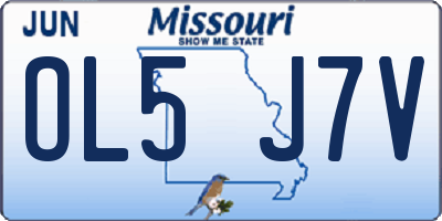 MO license plate OL5J7V
