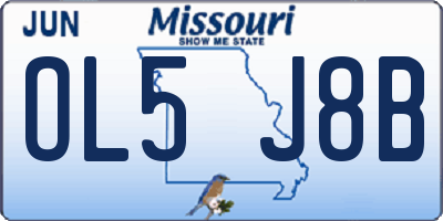 MO license plate OL5J8B