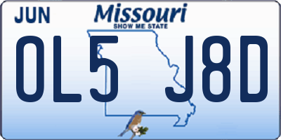 MO license plate OL5J8D