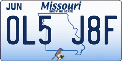 MO license plate OL5J8F