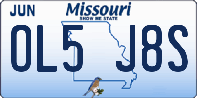 MO license plate OL5J8S