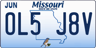 MO license plate OL5J8V