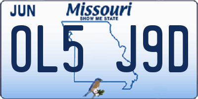 MO license plate OL5J9D
