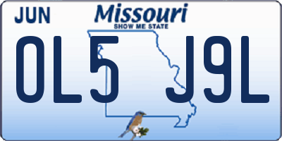 MO license plate OL5J9L