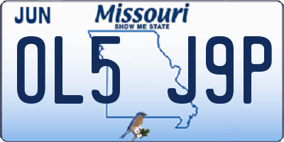 MO license plate OL5J9P