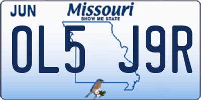 MO license plate OL5J9R
