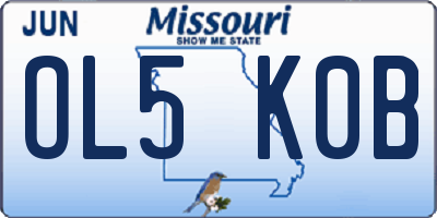 MO license plate OL5K0B