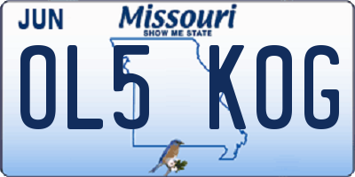 MO license plate OL5K0G