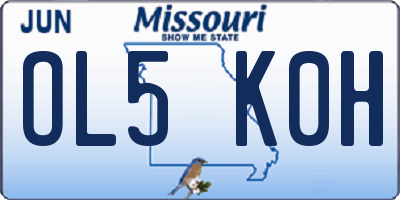 MO license plate OL5K0H