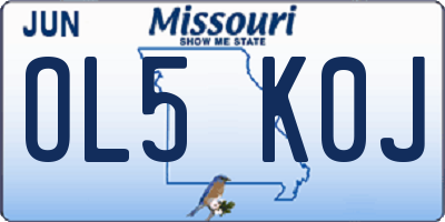 MO license plate OL5K0J