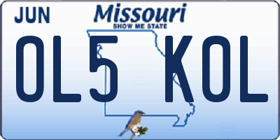 MO license plate OL5K0L