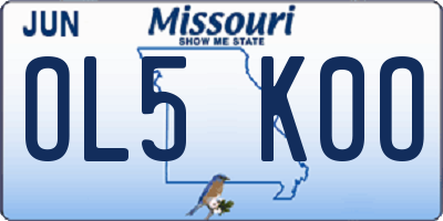 MO license plate OL5K0O