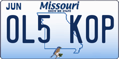 MO license plate OL5K0P