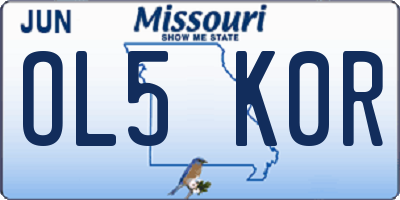 MO license plate OL5K0R