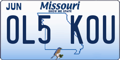 MO license plate OL5K0U