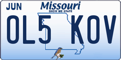 MO license plate OL5K0V